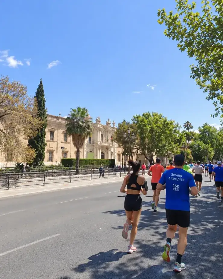 Corredores de la CEU SEVILLA 15K Experience junto a la Universidad de Sevilla